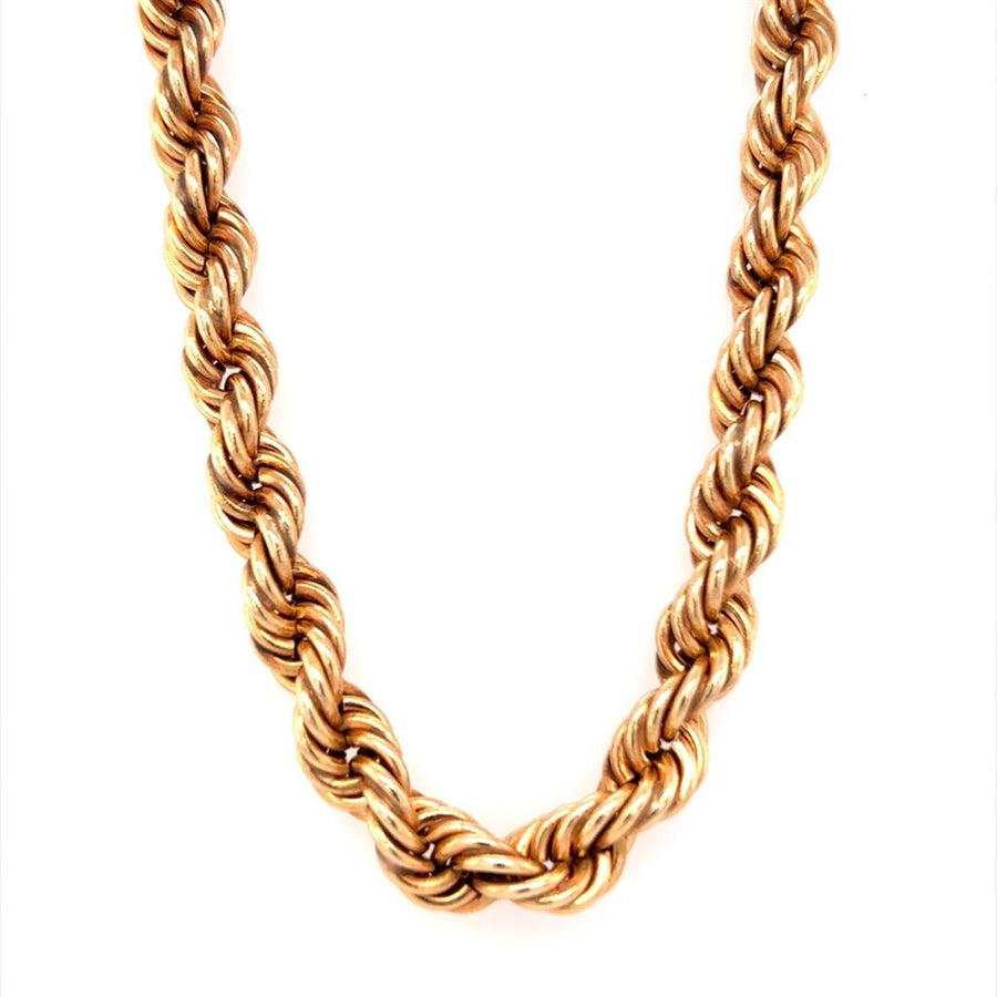 Estate 14KT Yellow Gold French Rope Chain With Box Clasp