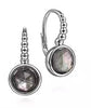 Gabriel & Co. Silver 925 Sterling Silver Rock Crystal and Black Mother of Pearl Leverback Earrings