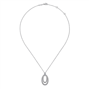 Gabriel & Co. Silver 925 Sterling Silver White Sapphire Pendant Necklace
