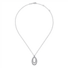 Gabriel & Co. Silver 925 Sterling Silver White Sapphire Pendant Necklace