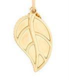Yellow 14 Karat Polished/Satin Beaded Leaf Charms Gram Weight: 2.6