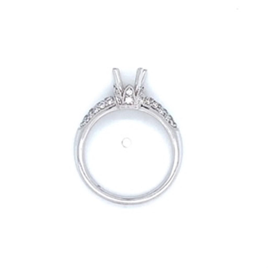 Platinum Milgrain Crown Pave Ring