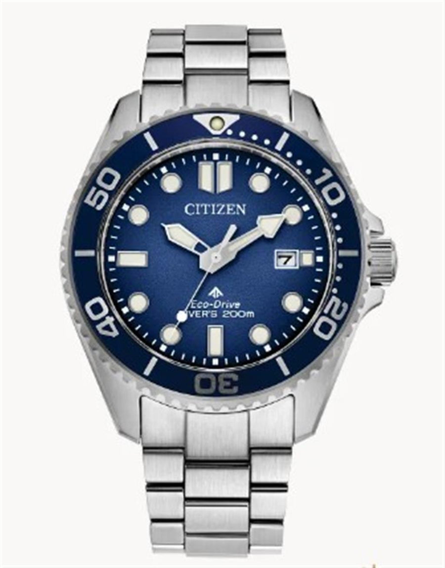 Men's 41mm White Stainless Steel Promaster Dive Citizen Watch with a B