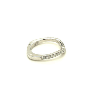 Estate Diamond Chevron Curved Wedding Band