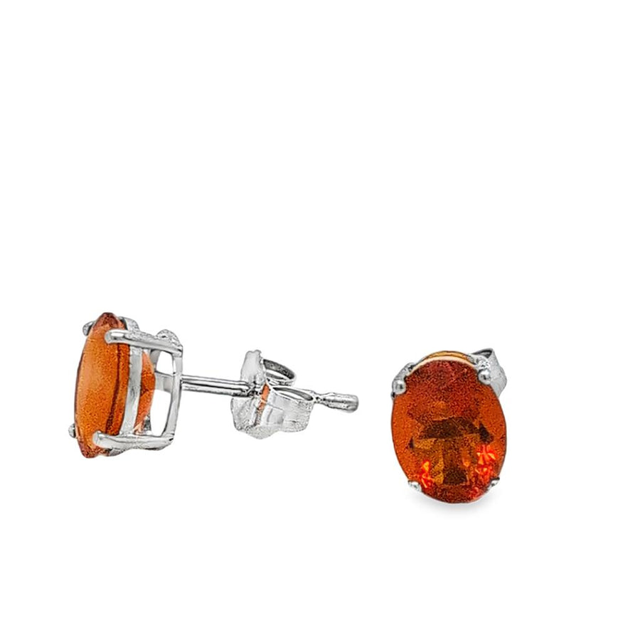 Lady's White 14 Karat 4 Prong Basket Stud Earrings With 2 = 1.80Twt Ov