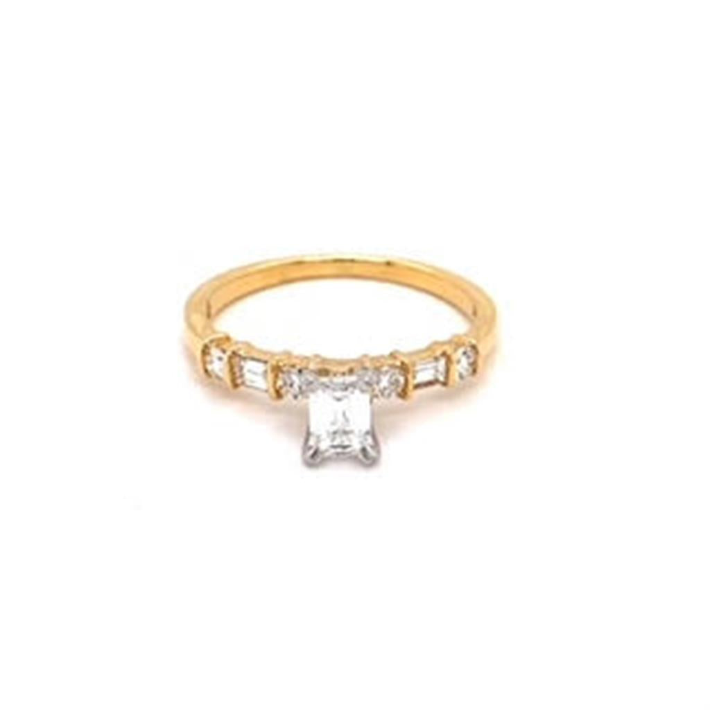 Estate Emerald Cut Diamond Engagement Ring