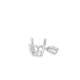 Lady's White 14 Karat Filigree 8mm 4 Prong Pendant Mounting Pendant Wi