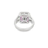 Mosaic Diamond and Ruby Halo Ring
