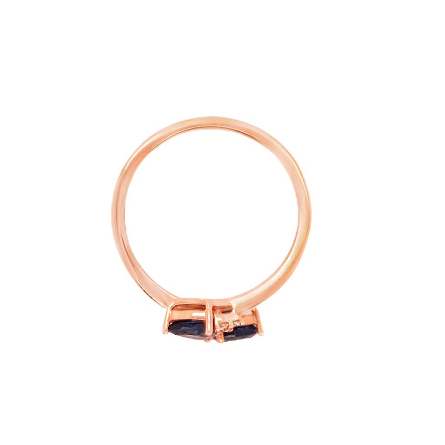 Sapphires 14 Karat Rose Fashion Ring
