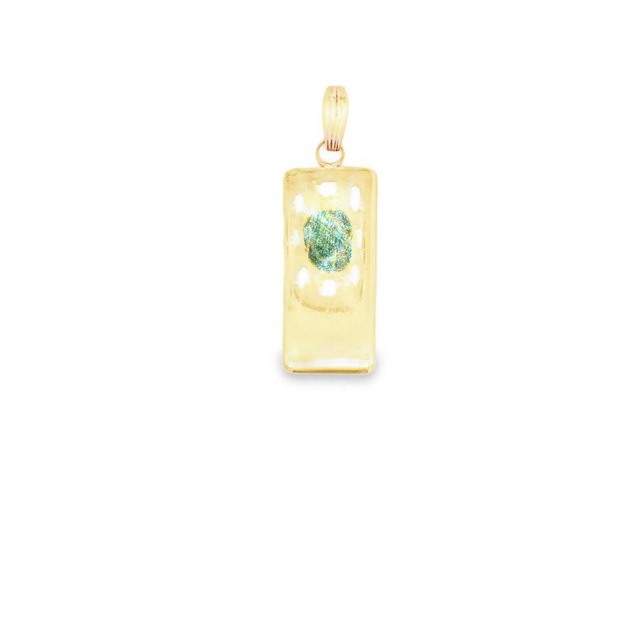 Yellow 14 Karat 48.9X15.3mm Rectangular Wide Bar Pendant With A 9.6X3.