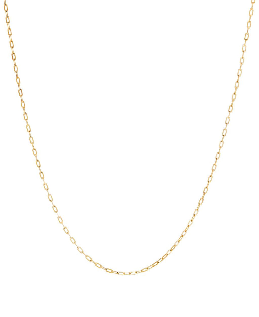 Yellow Gold Paper Clip Gold Necklace