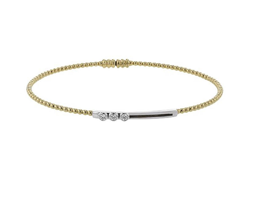 Lady's Two-Tone 18 Karat Beaded Bangle Bracelet