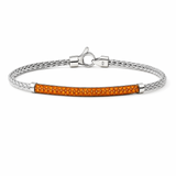 White Sterling Silver JH Essentials 2.5mm Bracelet with Treated Orange