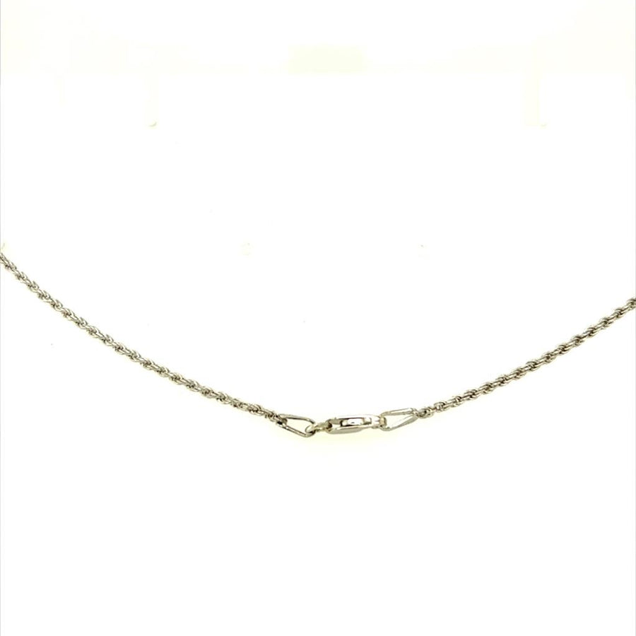 White 14 Karat Rope Chain With Lobster Clasp Estate Jewelry Length 15 Gram Weight: 3.62