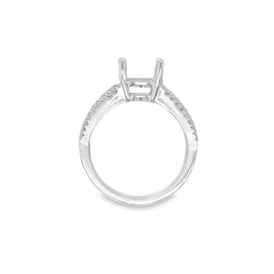 Lady's White 18 Karat RBC 3 Row Ring