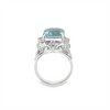 Estate Emerald Cut Aquamarine & Diamond Ring