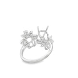 Lady's White 18 Karat Bypass Accented 2 Stone Ring Size 6.5 30 = 0.67t