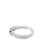 Lady's White 14 Karat Milgrain Engraved 3 Stone Wedding/Anniversary Ri