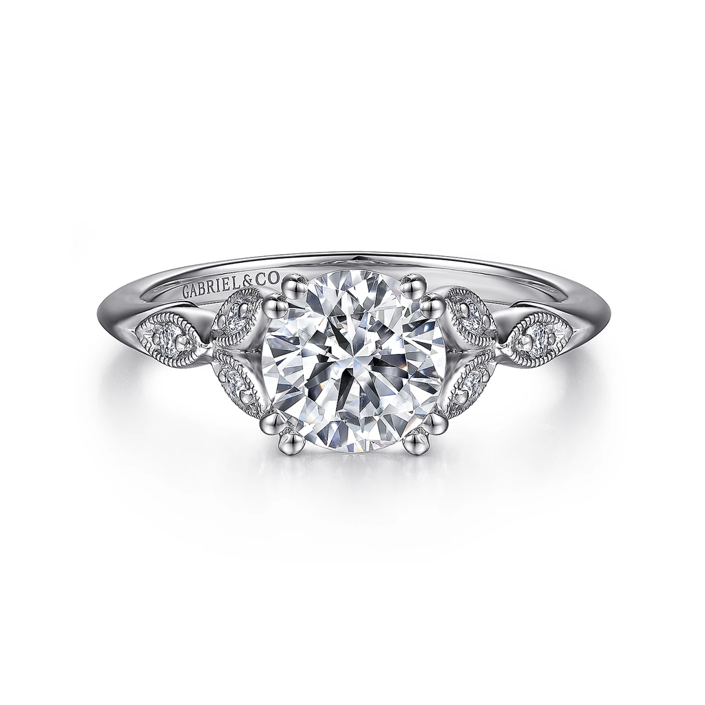Gabriel & Co. Celia - 14K White Gold Round Diamond Engagement Ring Mounting