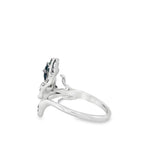 Lady's White 18 Karat Peacock Feather Fashion Ring Size 7 one = 0.37ct