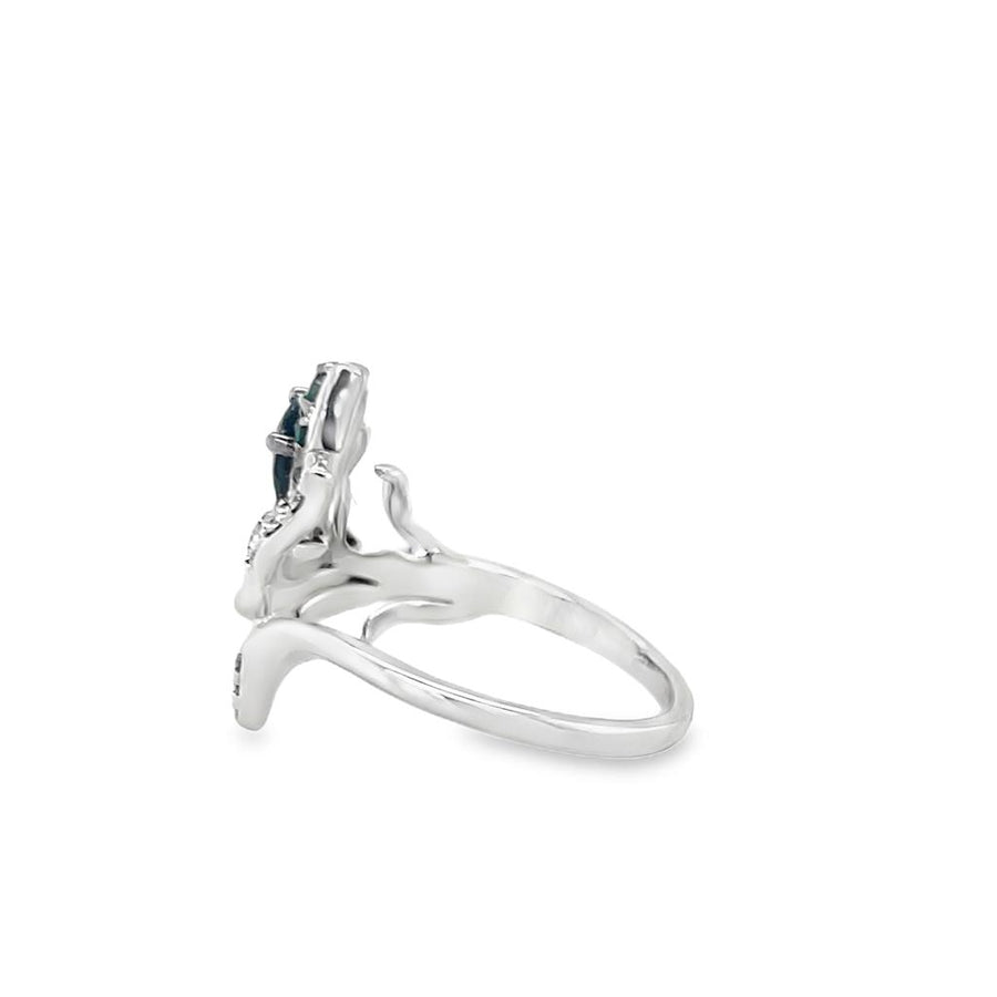 Sapphire 18 Karat White Fashion Ring