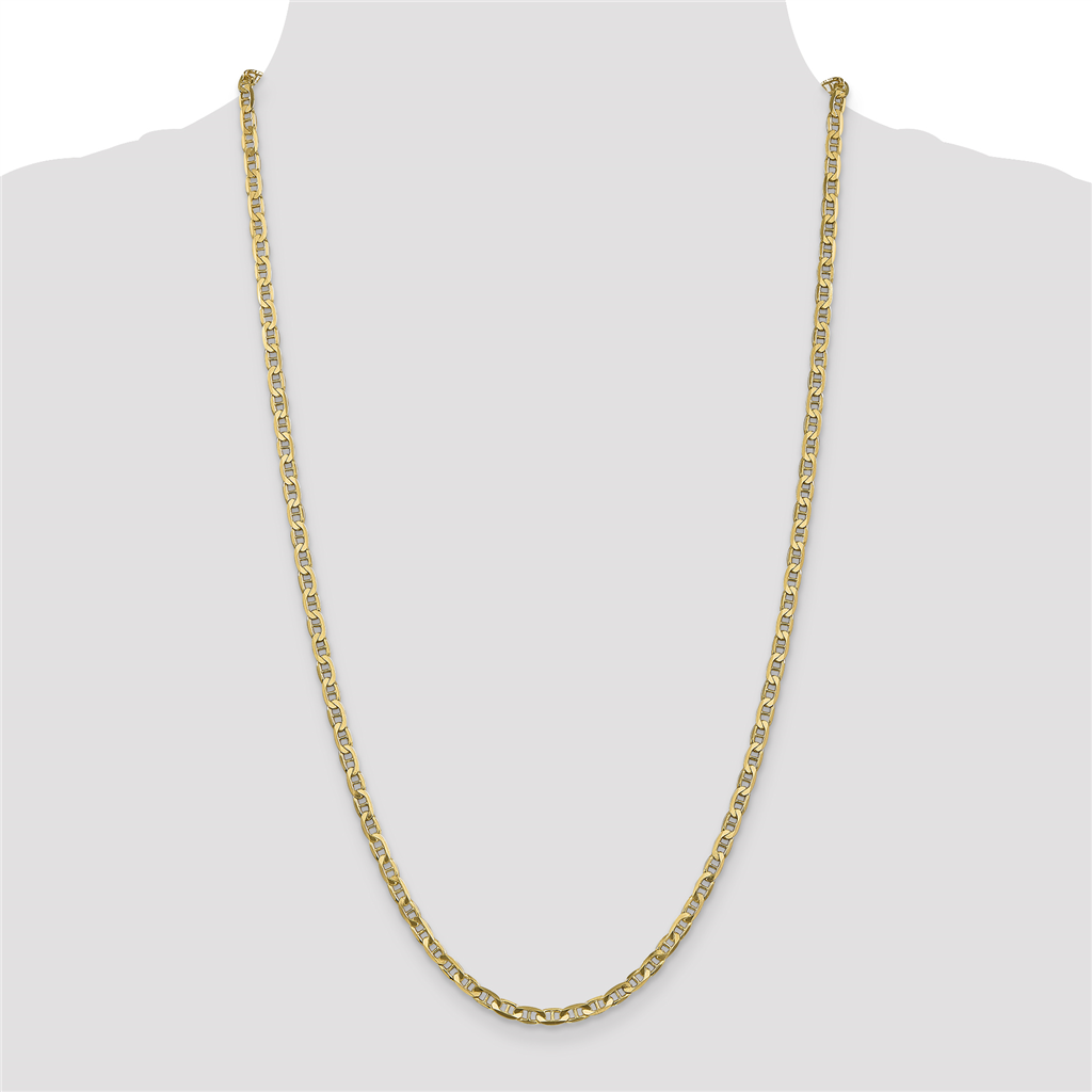 Quality Gold 14K 20 inch 3.75mm Concave Anchor with Lobster Clasp Chain