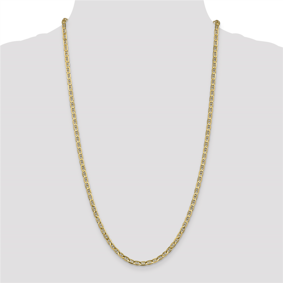 14 Karat Yellow Gold 3.75Mm Concave Anchor Chain