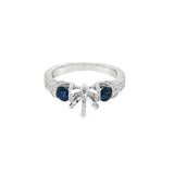 Lady's White 14 Karat Milgrain Engraved 3 Stone Ring Size 6.75 2 = 0.5