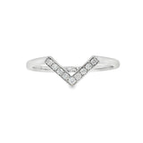 Lady's White 14 Karat Chevron Wedding/Anniversary Ring Size 6.5 9 = 0.