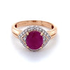 Estate Ruby and Diamond 14K Rose Gold Ring