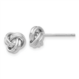 14k White Gold Polished Love Knot Post Earrings