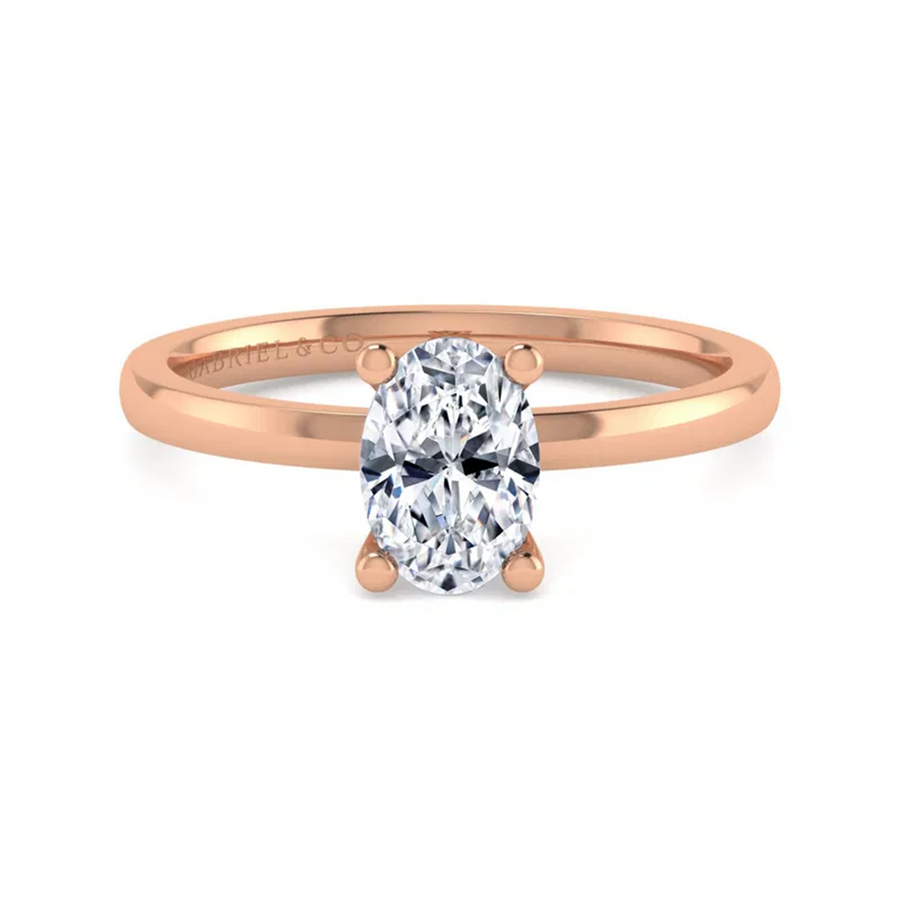 Rosé 14 Karat 9X6mm Oval Classic Remount Size 6.5 Designer: Gabriel &