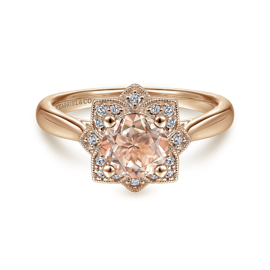 Morganite 14 Karat Rose Fashion Ring