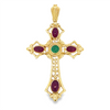 Ruby & Emerald Cabochon Cross