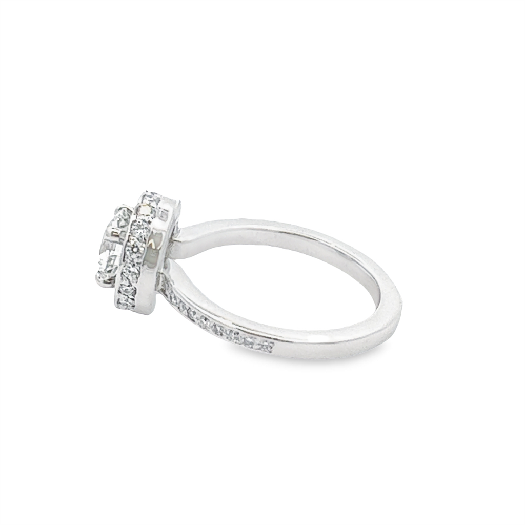 Estate Platinum Diamond Halo Engagement Ring