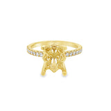 Nelson Lady's Yellow 18 Karat Diamond Floral Hidden Halo Ring Mounting