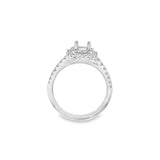 Nelson Lady's White 18 Karat Double Diamond Halo Ring Mounting