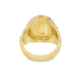 Men's Florentine Ring with Orange Enamel