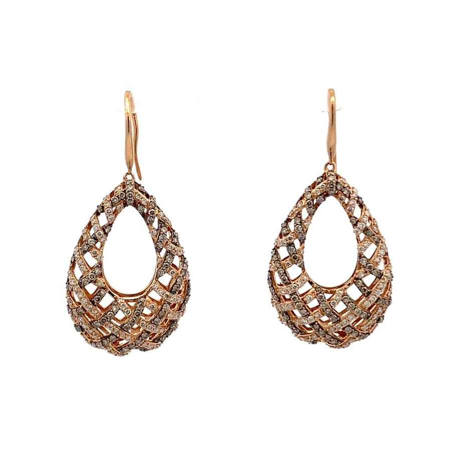 LeVian Pear Shape Honeycomb Diamond Earrings