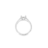 White 14 Karat Accented Cathedral Diamond Engagement Ring Semi-Mount E