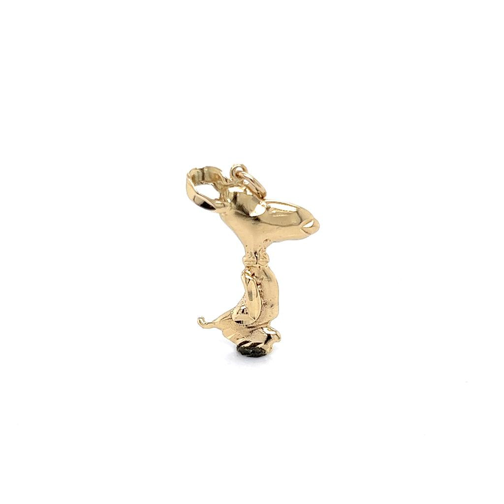 Yellow 14 Karat Snoopy Charm Estate Jewelry Gram Weight: 1.2