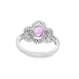 Unheated Oval Pink Sapphire with Diamond Halo's