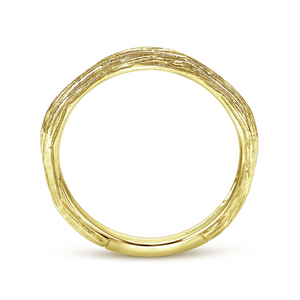 Gabriel & Co. Fashion 14K Yellow Gold Brushed Textured Stackable Ring