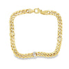 Estate Two-Tone 14 Karat Curb Station Bracelet