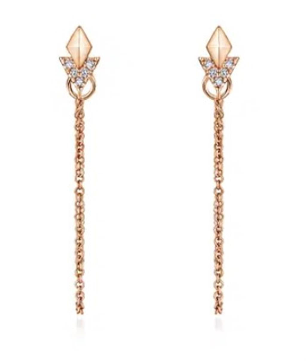 Gabriel & Co Geometric Post Chain Drop Earrings