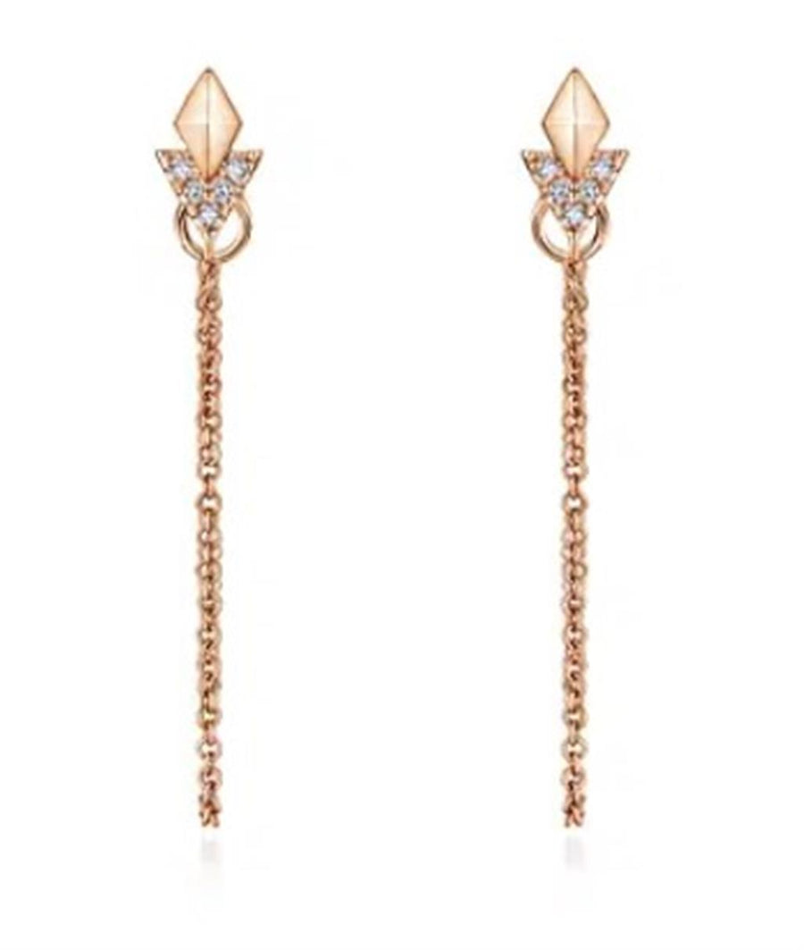Gabriel & Co Geometric Post Chain Drop Earrings