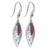 Gabriel & Co. Silver Sterling Silver Vintage Inspired Marquise Ruby Drop Earrings