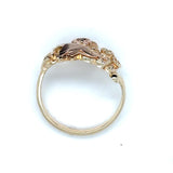 Tri-Color 10 Karat Diamond Cut/Satin Black Hills Gold Hummingbird Ring
