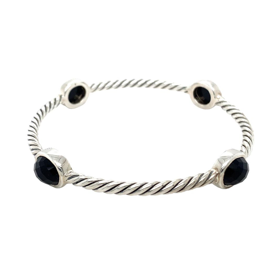 Estate David Yurman Onyx Cable Bangle Bracelet