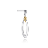 Lady's Two-Tone Sterling Silver/14 Karat Oval Drop Earrings Earrings D